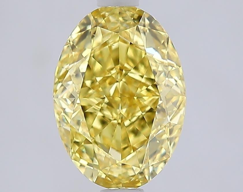 2.03 Ct. Fancy Intense  Yellow Oval Lab Grown Diamond
