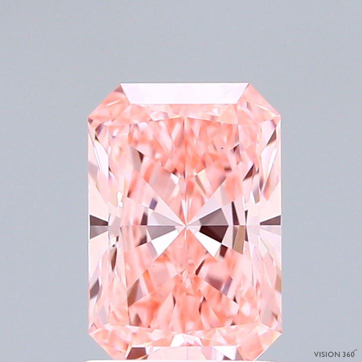 1.70 Ct. Fancy Vivid Pink Radiant Lab Grown Diamond