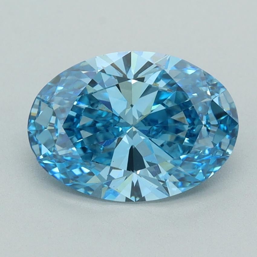2.04 Ct. Fancy Vivid  Blue Oval Lab Grown Diamond