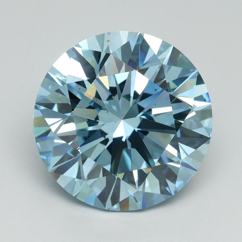 7.05 Ct. Fancy Vivid Blue Round Lab Grown Diamond