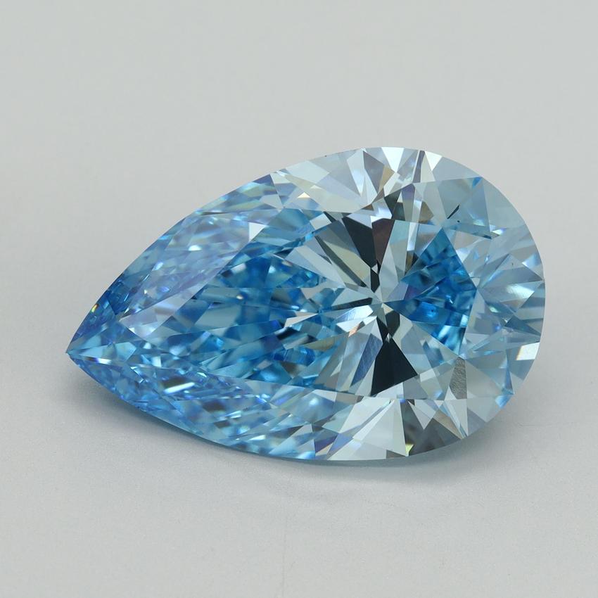 10.02 Ct. Fancy Vivid Blue Pear Lab Grown Diamond
