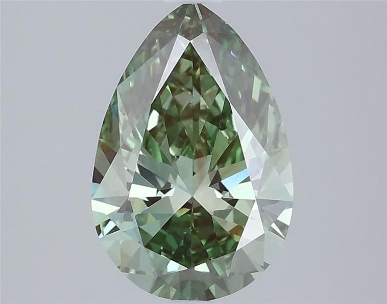 1.90 Ct. Fancy Vivid Green Pear Lab Grown Diamond