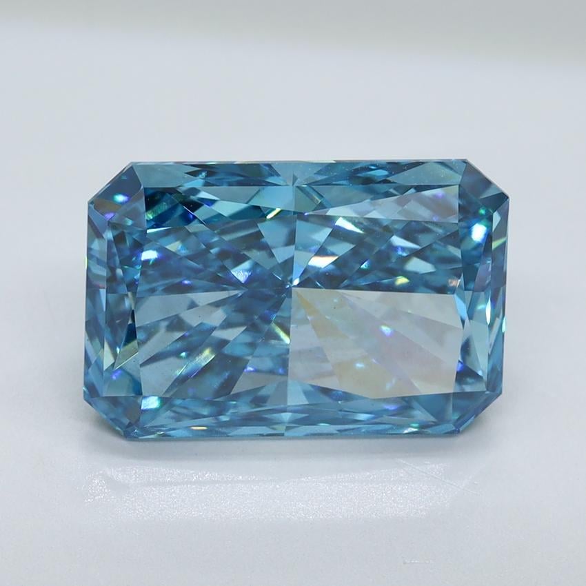 5.07 Ct. Fancy Vivid Malibu Blue Radiant Lab Grown Diamond