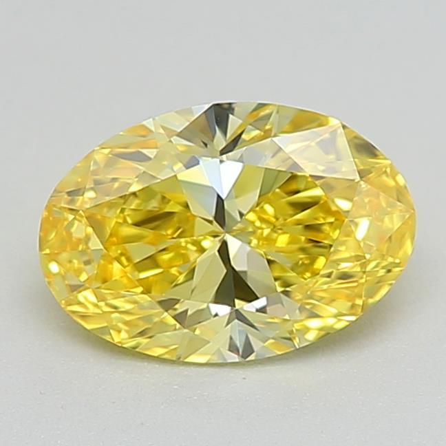 0.52 Ct. Fancy Vivid Yellow Oval Lab Grown Diamond