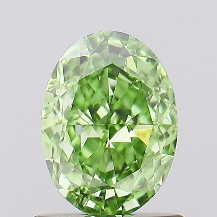 1.02 Ct. Fancy Vivid Green Oval Lab Grown Diamond