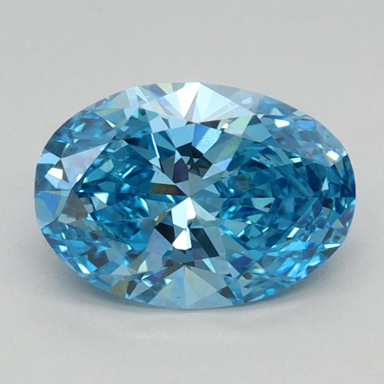 0.96 Ct. Fancy Vivid Blue Oval Lab Grown Diamond