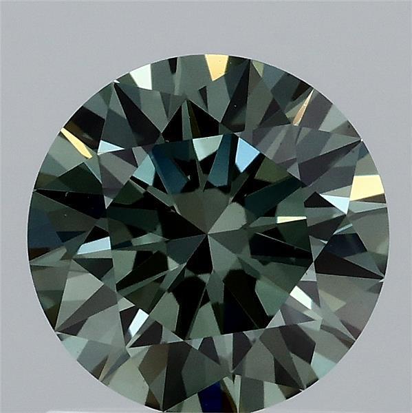 1.06 Ct. Fancy Vivid Green Round Lab Grown Diamond