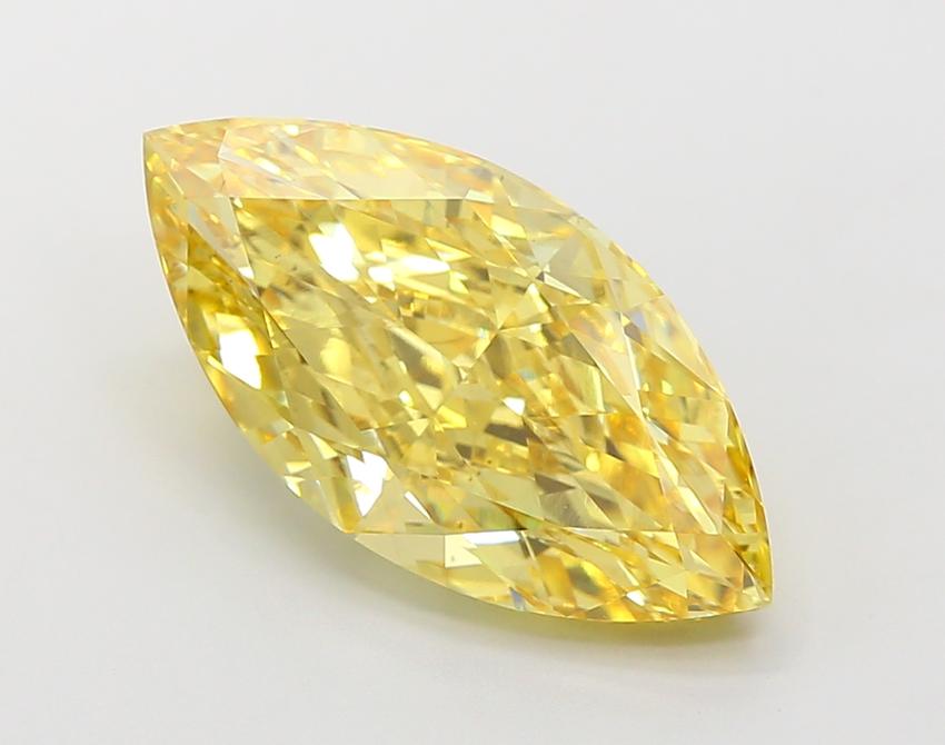 6.01 Ct. Fancy Vivid Yellow Marquise Lab Grown Diamond