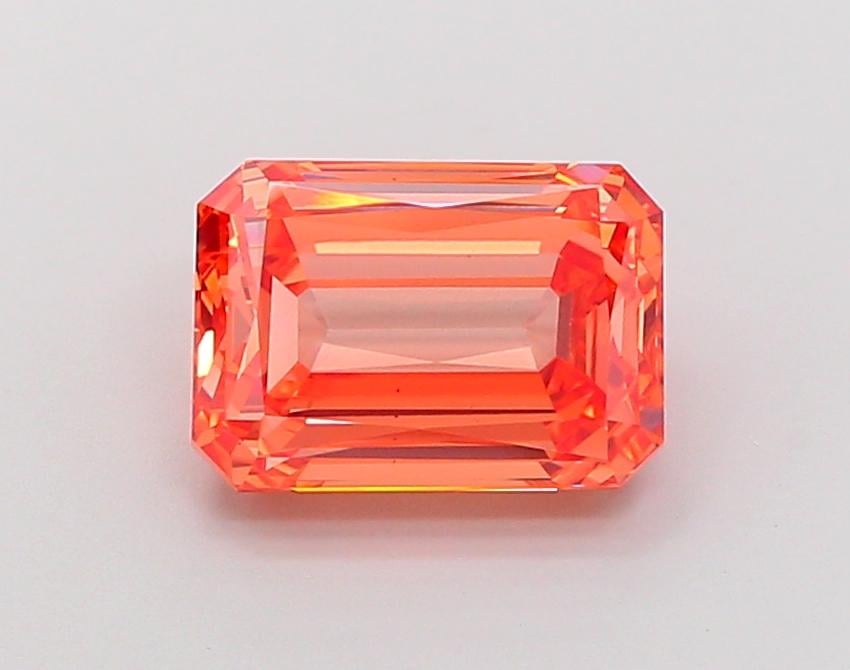 4.02 Ct. Fancy Vivid Orangy Pink Radiant Lab Grown Diamond