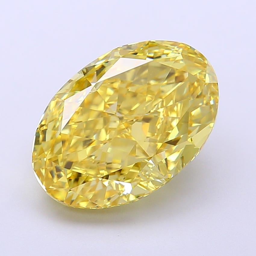 4.88 Ct. Fancy Intense  Yellow Oval Lab Grown Diamond