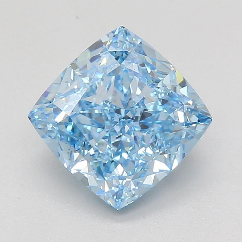 4.03 Ct. Fancy Vivid Blue Cushion Lab Grown Diamond