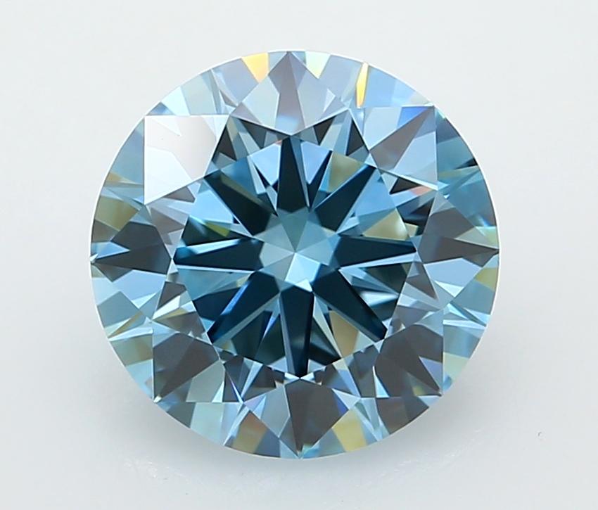 3.04 Ct. Fancy Vivid  Blue Round Lab Grown Diamond