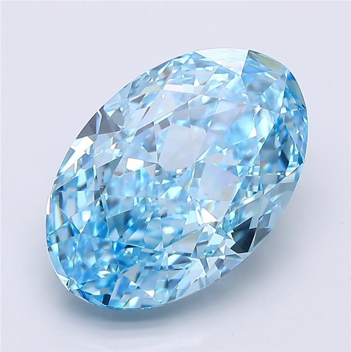 5.51 Ct. Fancy Vivid  Blue Oval Lab Grown Diamond