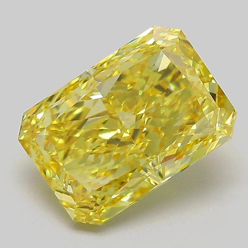 4.06 Ct. Fancy Vivid  Yellow Radiant Lab Grown Diamond