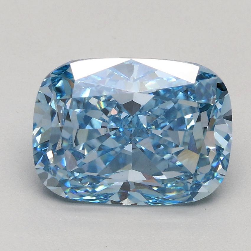 2.08 Ct. Fancy Vivid Blue Cushion Lab Grown Diamond