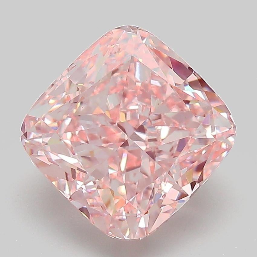4.08 Ct. Fancy Intense  Pink Cushion Lab Grown Diamond