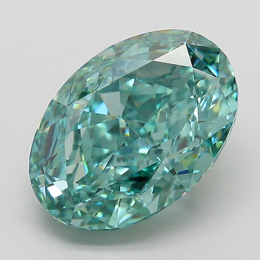 5.22 Ct. Fancy Green Oval Lab Grown Diamond