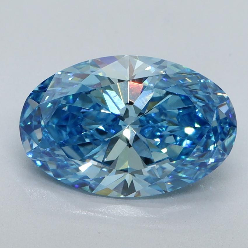 2.12 Ct. Fancy Vivid Malibu Blue Oval Lab Grown Diamond