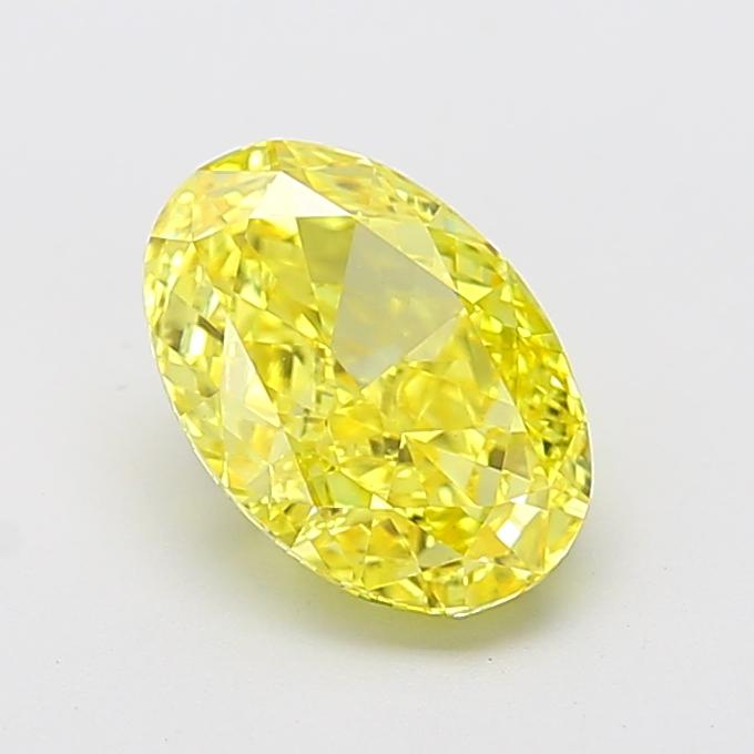 2.58 Ct. Fancy Vivid Yellow Oval Lab Grown Diamond
