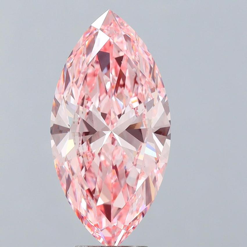 6.51 Ct. Fancy Vivid Pink Marquise Lab Grown Diamond
