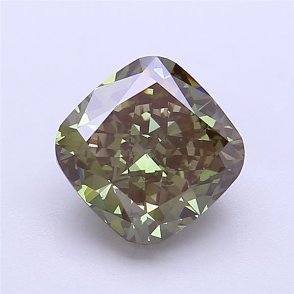 2.04 Ct. Fancy Deep Green Cushion Lab Grown Diamond