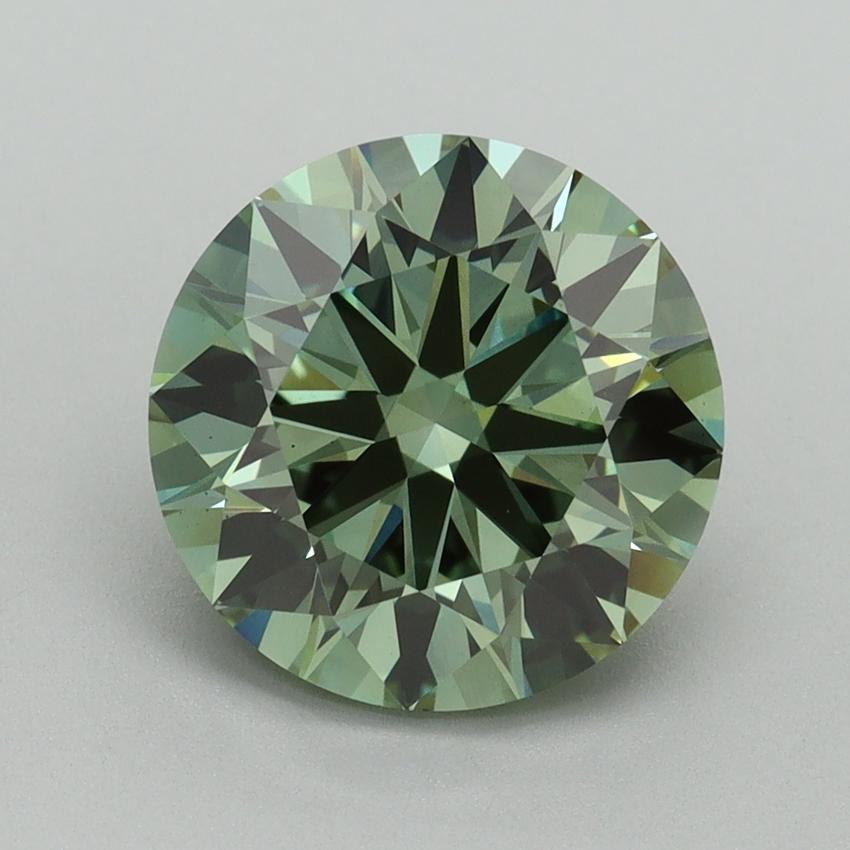 3.14 Ct. Fancy Vivid Green Round Lab Grown Diamond