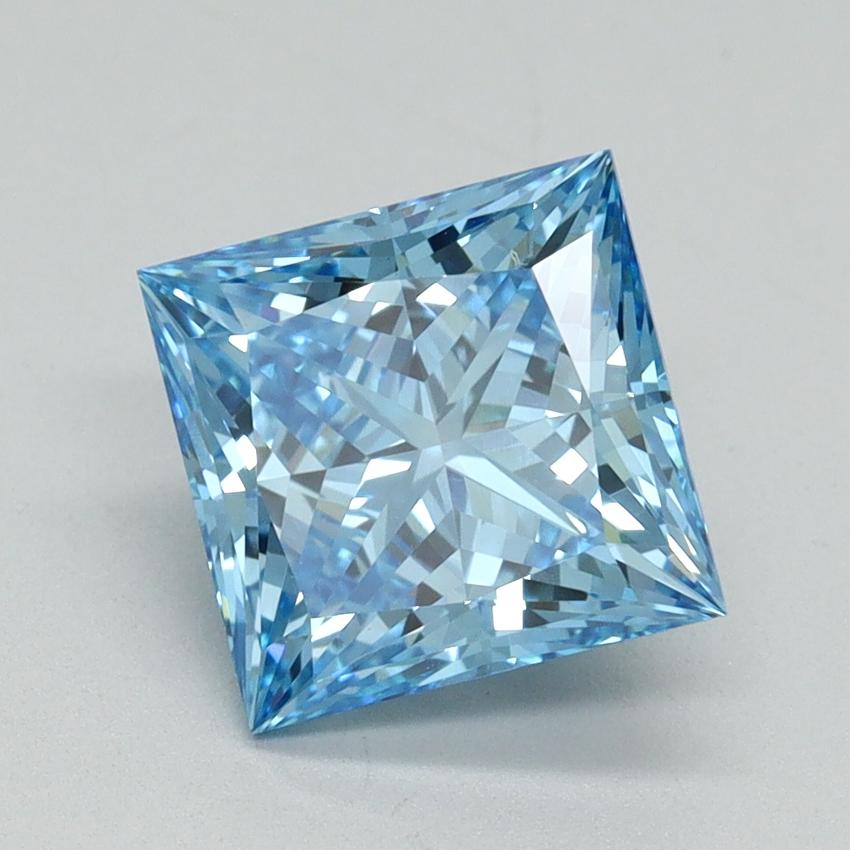 2.53 Ct. Fancy Vivid Blue Princess Lab Grown Diamond