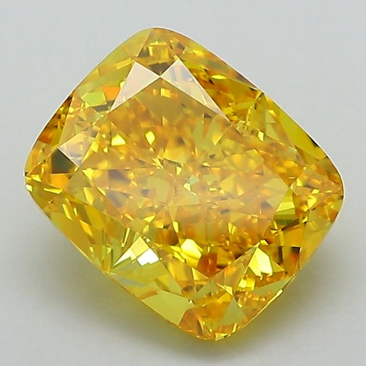 2.54 Ct. Fancy Vivid Yellow Cushion Lab Grown Diamond