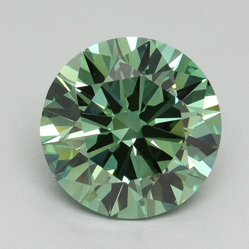 3.02 Ct. Fancy Vivid Green Round Lab Grown Diamond