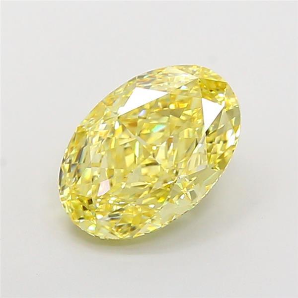 3.17 Ct. Fancy Intense Yellow Oval Lab Grown Diamond