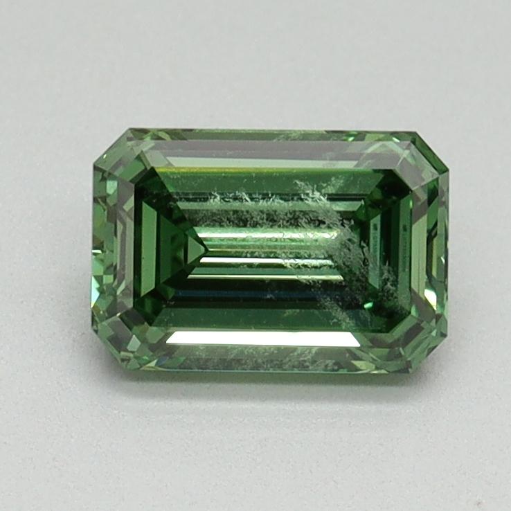0.90 Ct. Fancy Vivid Green Emerald Lab Grown Diamond