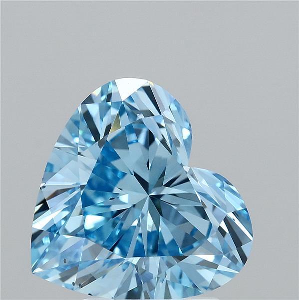 3.01 Ct. Fancy Vivid Blue Heart Lab Grown Diamond