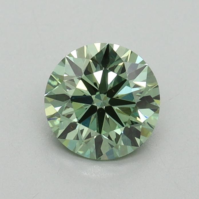 0.64 Ct. Fancy Vivid Pacific Green Round Lab Grown Diamond