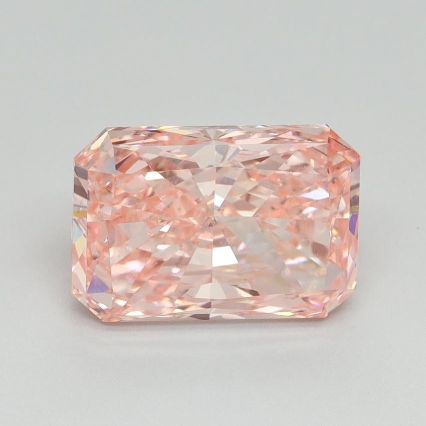 3.07 Ct. Fancy Vivid Pink Radiant Lab Grown Diamond