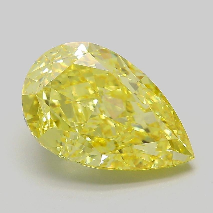 5.02 Ct. Fancy Vivid Yellow Pear Lab Grown Diamond