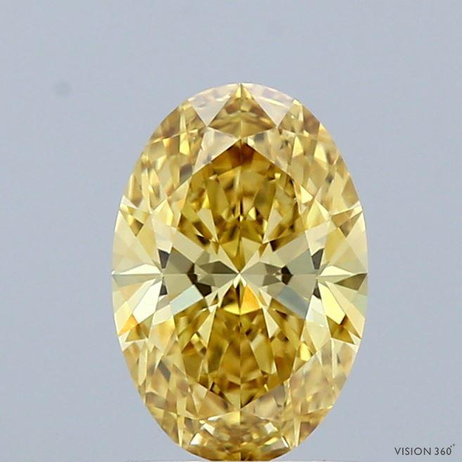 1.06 Ct. Fancy Intense  Yellow Oval Lab Grown Diamond