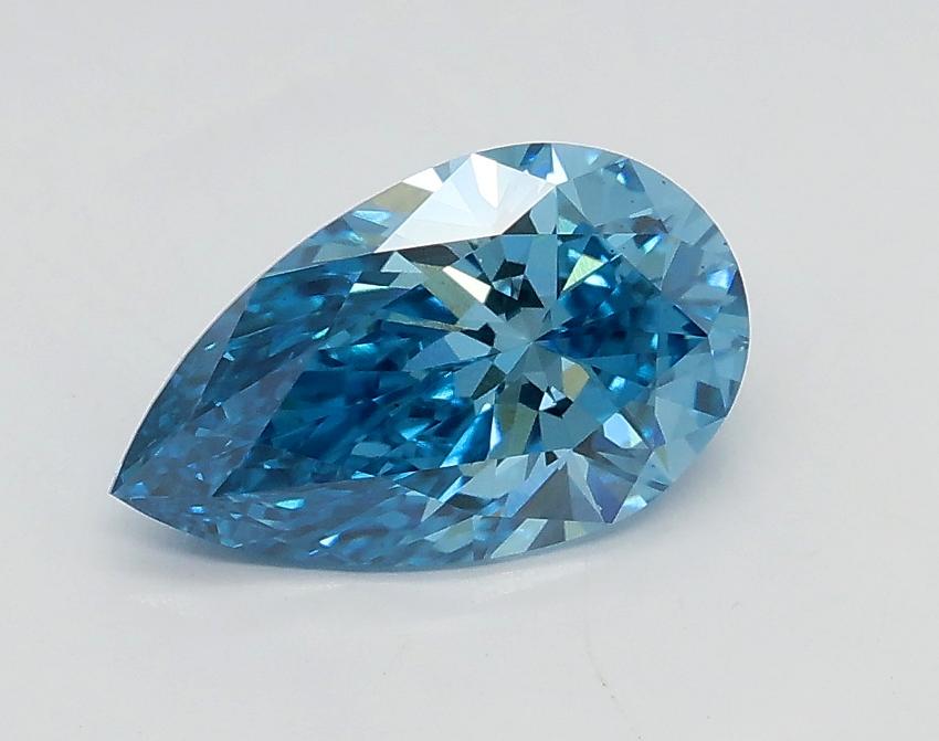 1.01 Ct. Fancy Vivid Blue Pear Lab Grown Diamond