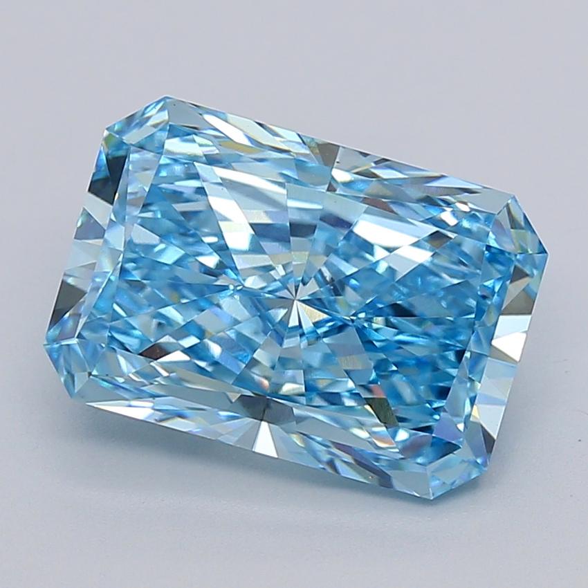 6.03 Ct. Fancy Vivid  Blue Radiant Lab Grown Diamond