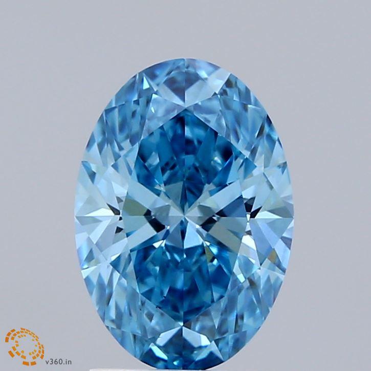 2.01 Ct. Fancy Vivid Blue Oval Lab Grown Diamond