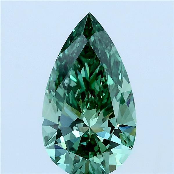 1.52 Ct. Fancy Vivid Green Pear Lab Grown Diamond