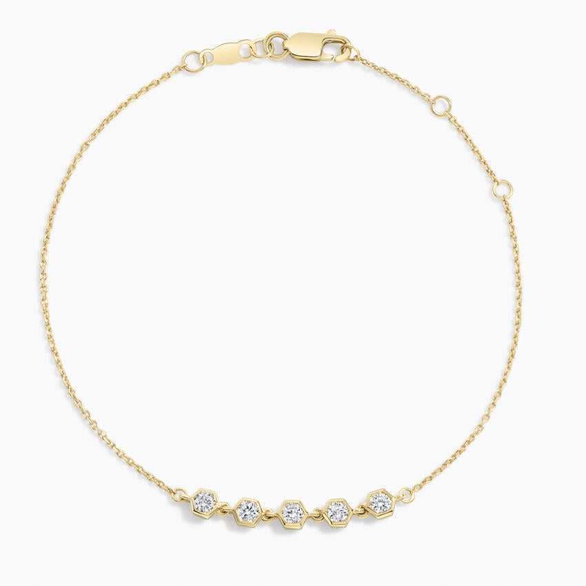 14K Yellow Gold Hexagon Bezel Lab Diamond Bracelet (1/2 ct. tw.)