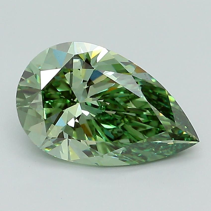2.20 Ct. Fancy Vivid Green Pear Lab Grown Diamond