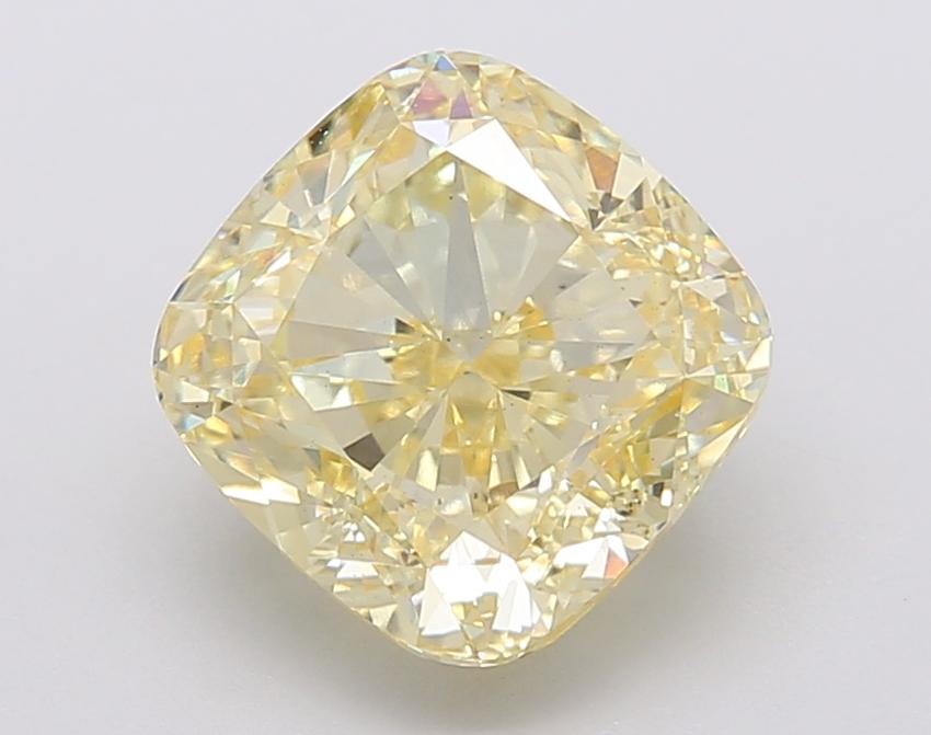 3.72 Ct. Fancy Vivid Yellow Cushion Lab Grown Diamond