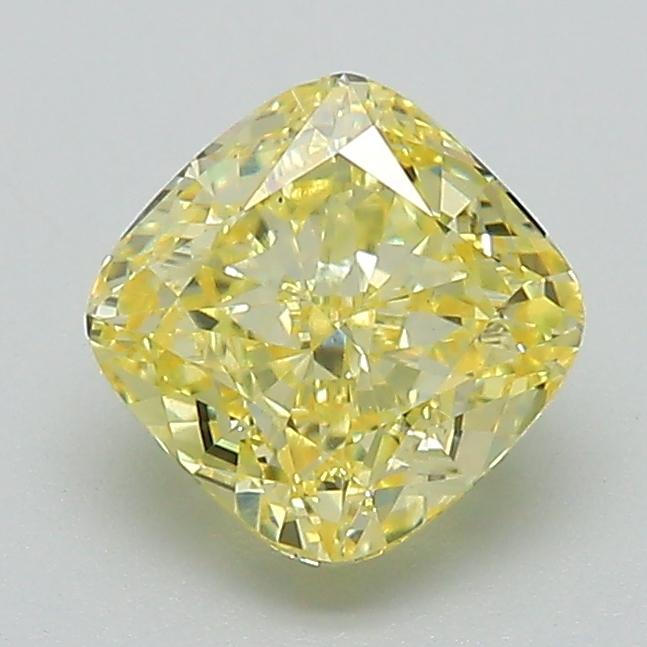 1.30 Ct. Fancy Intense Yellow Cushion Lab Grown Diamond