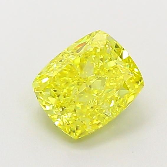 1.18 Ct. Fancy Vivid  Yellow Cushion Lab Grown Diamond