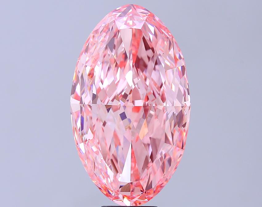 15.61 Ct. Fancy Vivid  Pink Oval Lab Grown Diamond