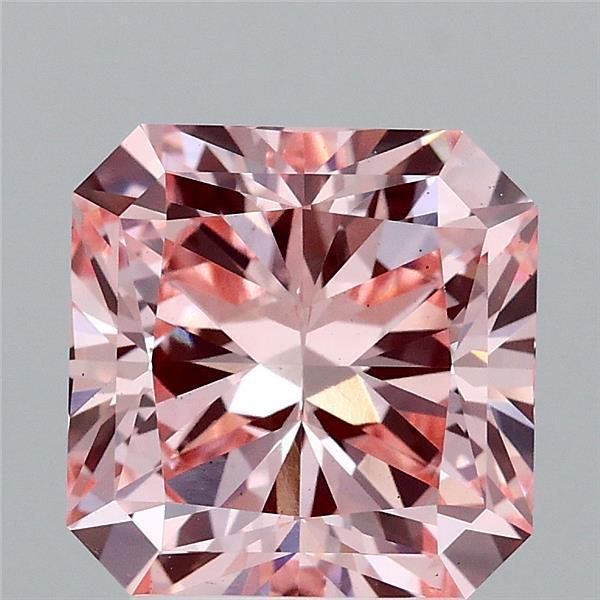 3.16 Ct. Fancy Vivid  Pink Radiant Lab Grown Diamond