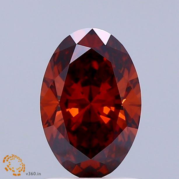 1.10 Ct. Fancy Deep  Orange Oval Lab Grown Diamond