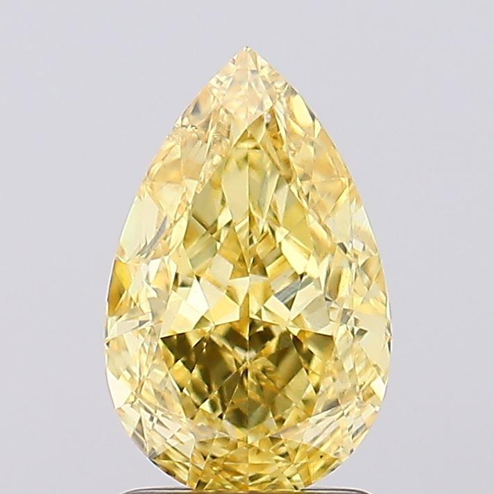 1.88 Ct. Fancy Vivid  Yellow Pear Lab Grown Diamond