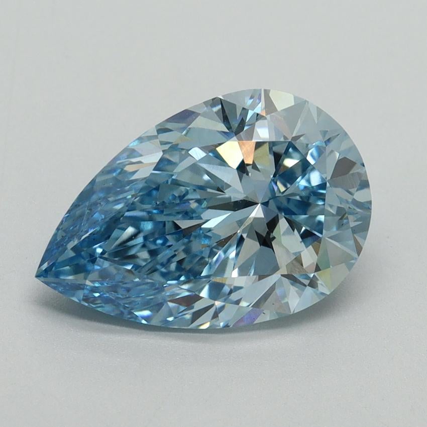 3.04 Ct. Fancy Vivid Blue Pear Lab Grown Diamond